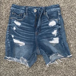 Ripped jean shorts